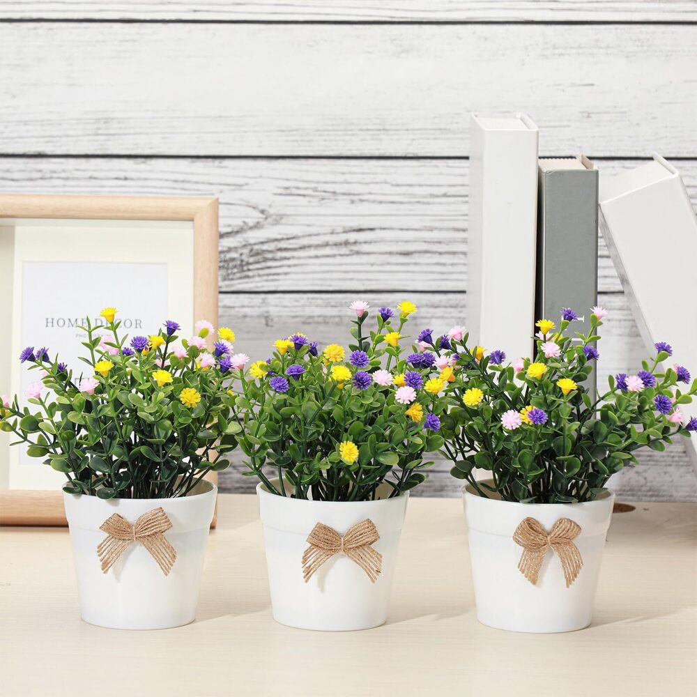 4266 3 Set Spring Tiered Tray Mini Floral Arrangement Artificial Potted